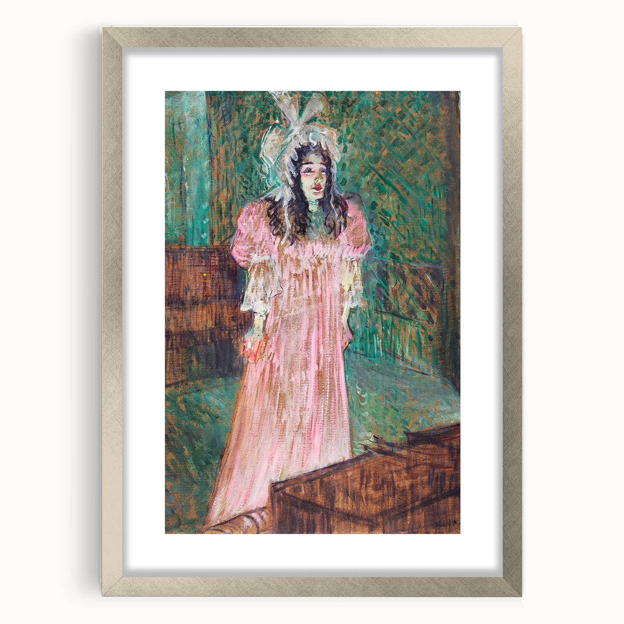 Impressionist Portrait - May Belfort in Pink by Toulouse-Lautrec Art Print