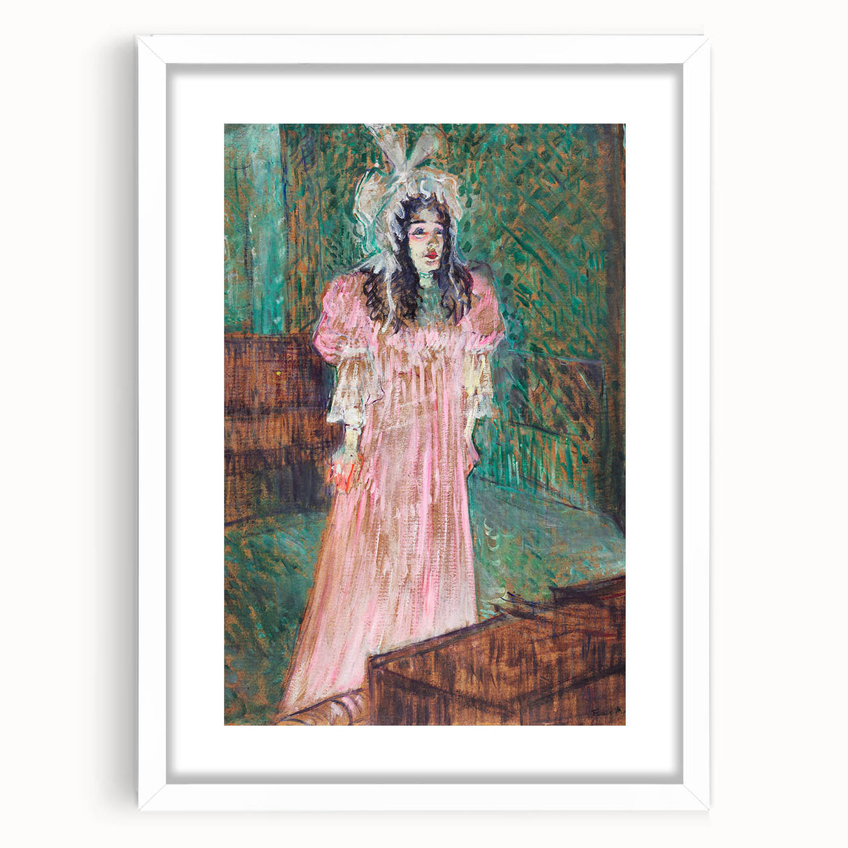 Impressionist Portrait - May Belfort in Pink by Toulouse-Lautrec Art Print