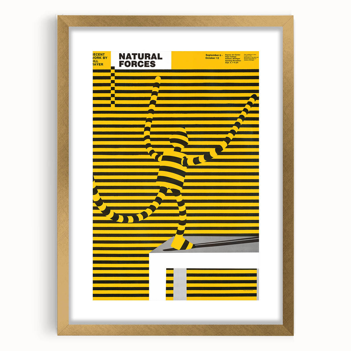 Bold Modern Wall Art - Striking Yellow and Black Graphic Abstract Poster
