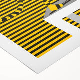 Bold Modern Wall Art - Striking Yellow and Black Graphic Abstract Poster