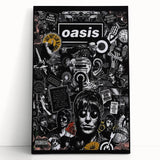 Oasis Collage Poster - Retro Art for Music Fans