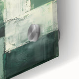 Modern Dining Room Art – Elegant Green & White Abstract Canvas