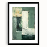 Modern Dining Room Art – Elegant Green & White Abstract Canvas