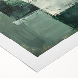 Modern Dining Room Art – Elegant Green & White Abstract Canvas