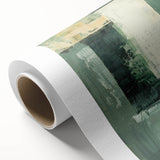 Modern Dining Room Art – Elegant Green & White Abstract Canvas