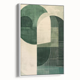 Abstract minimalist wall art framed canvas in white, showcasing a sleek side view that enhances modern decor, perfect for stylish home interiors.