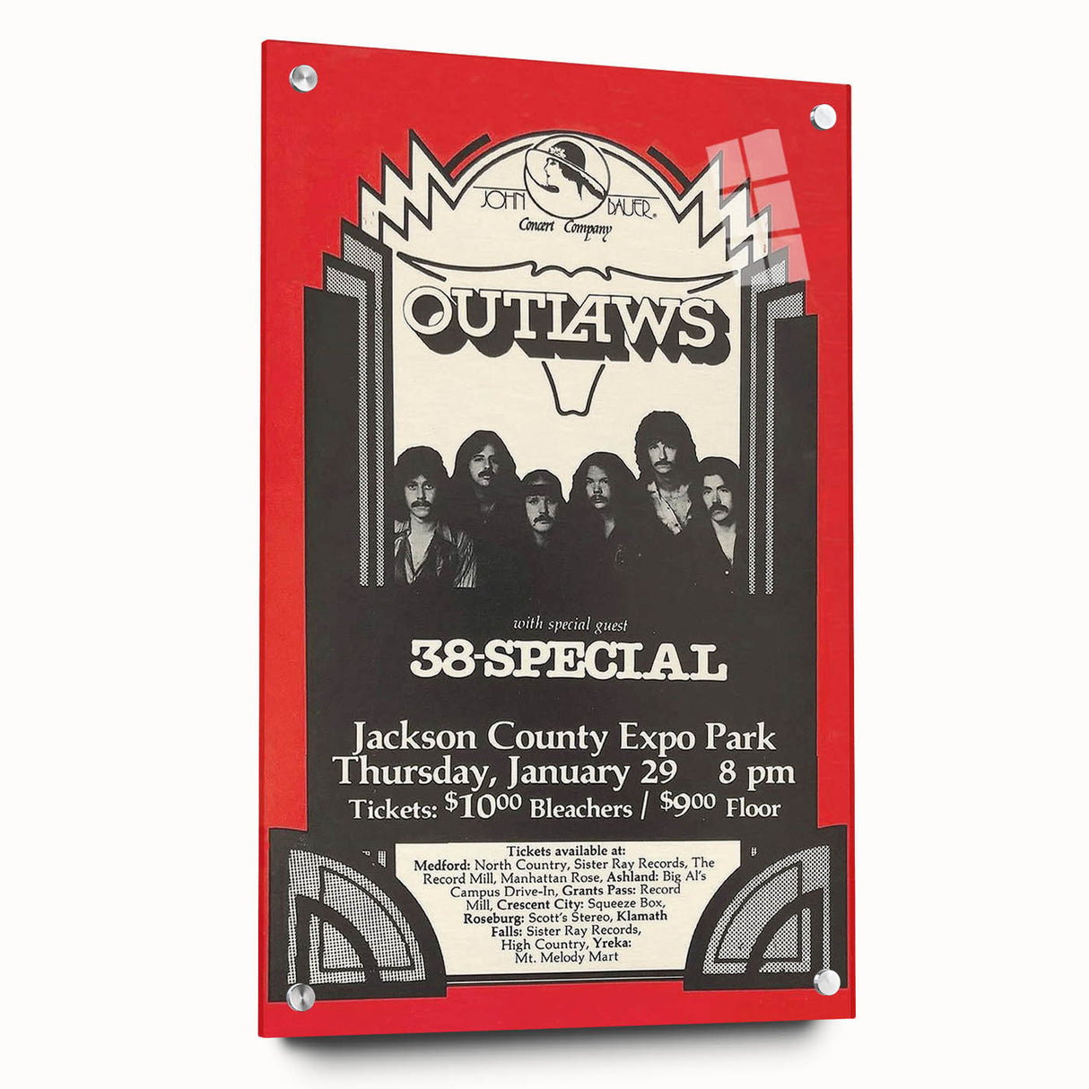 Outlaws Concert Poster - Retro Art for Classic Rock Fans
