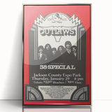 Outlaws Concert Poster - Retro Art for Classic Rock Fans