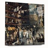 Realism Art Prints: "Cliff Dwellers" by George Bellows - Urban Life Canvas