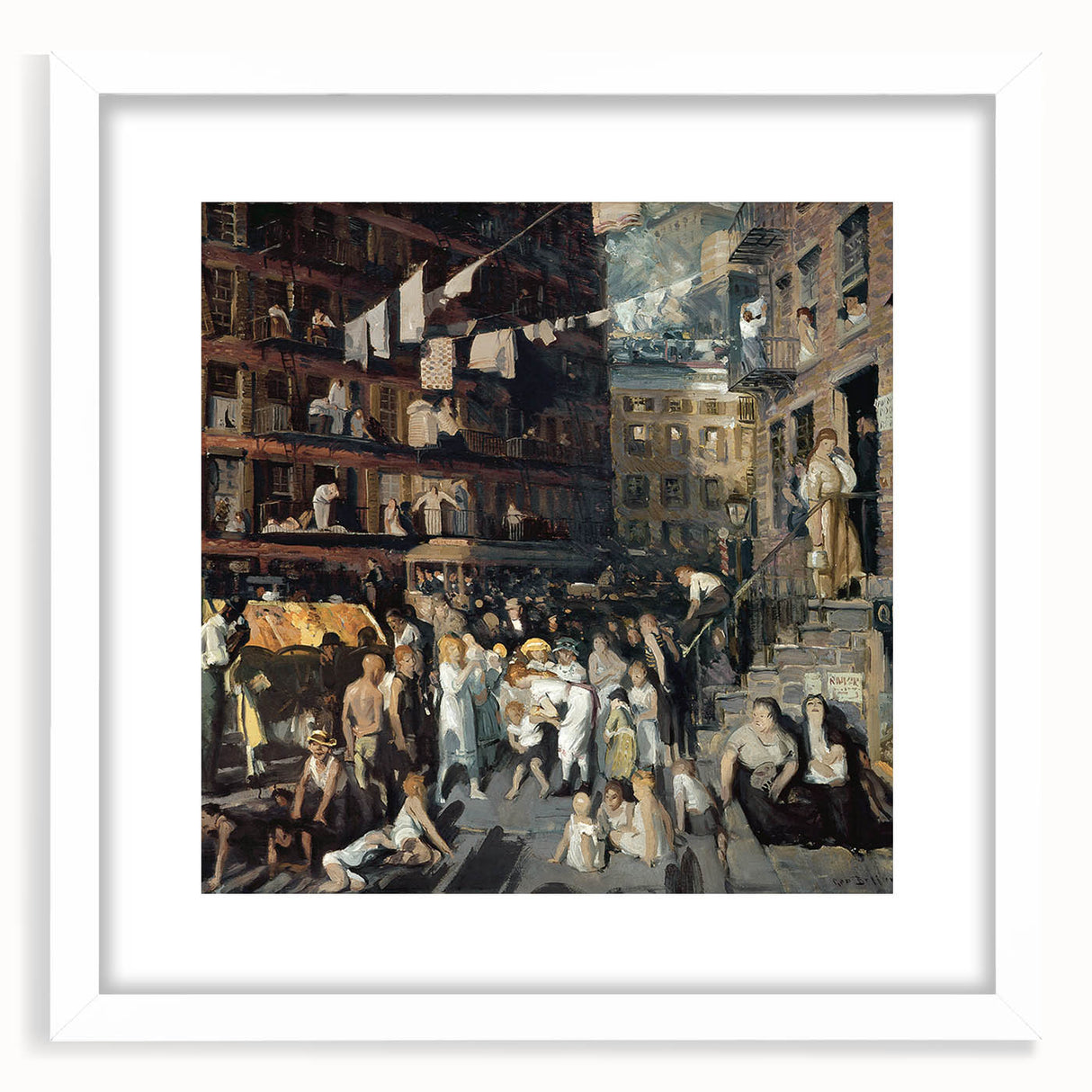 Realism Art Prints: "Cliff Dwellers" by George Bellows - Urban Life Canvas