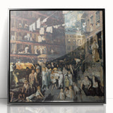 Realism Art Prints: "Cliff Dwellers" by George Bellows - Urban Life Canvas
