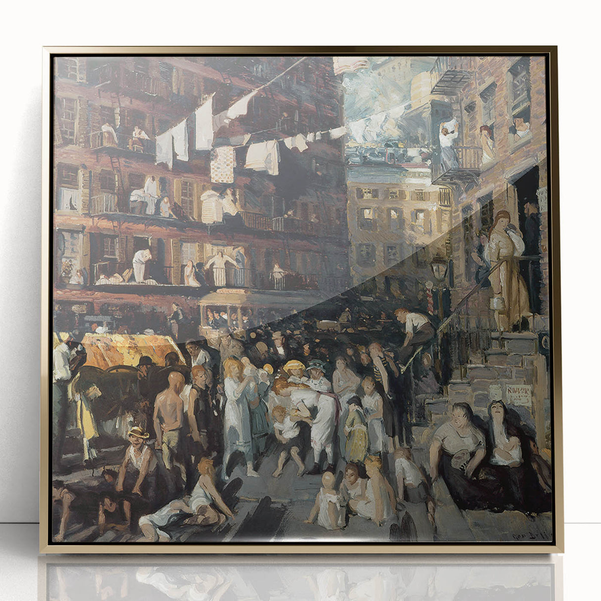 Realism Art Prints: "Cliff Dwellers" by George Bellows - Urban Life Canvas