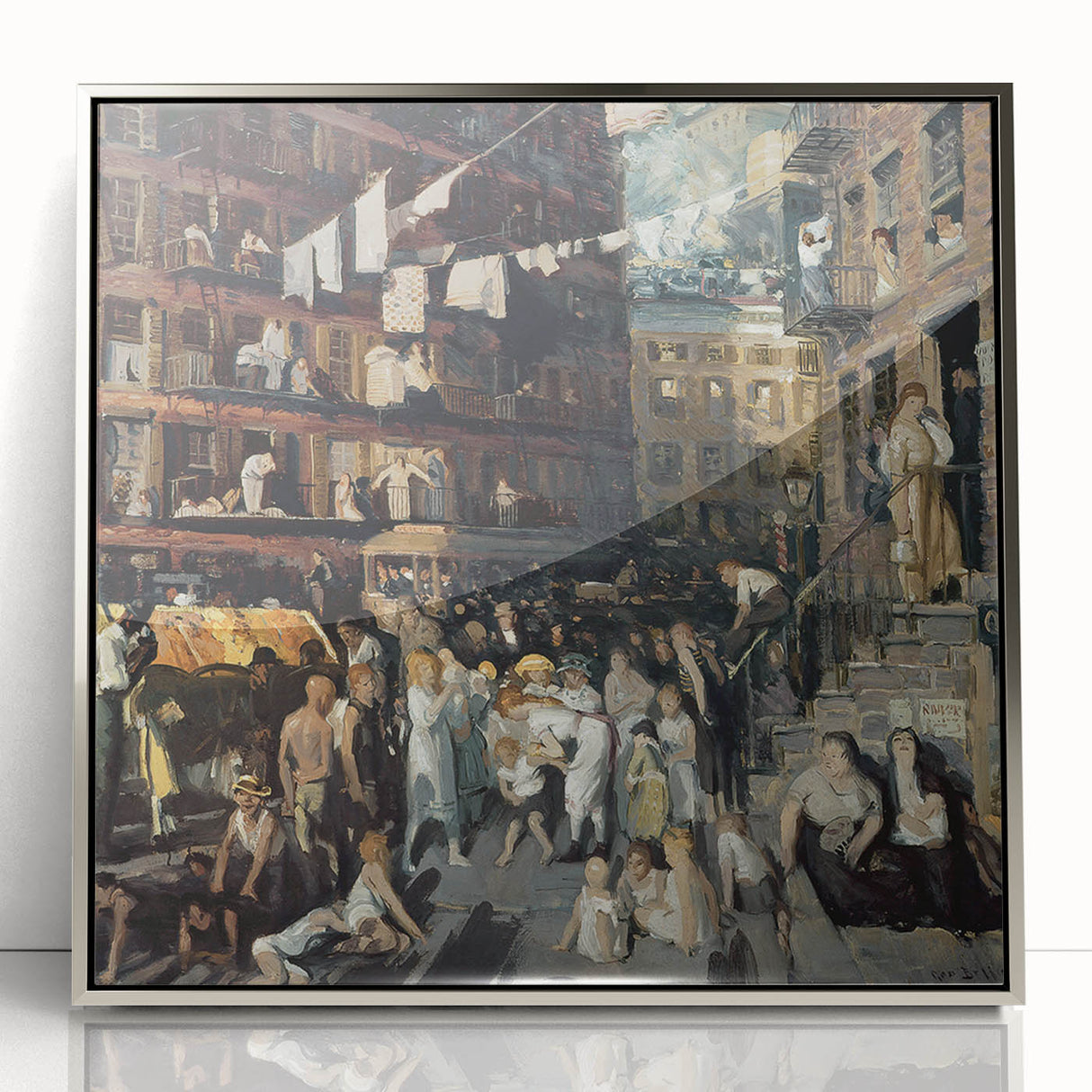 Realism Art Prints: "Cliff Dwellers" by George Bellows - Urban Life Canvas