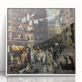 Realism Art Prints: "Cliff Dwellers" by George Bellows - Urban Life Canvas