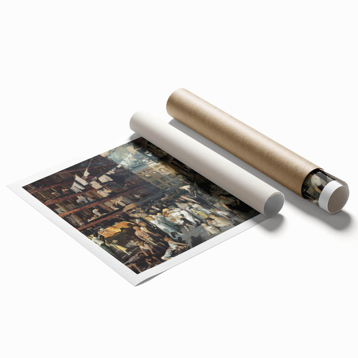 Realism Art Prints: "Cliff Dwellers" by George Bellows - Urban Life Canvas