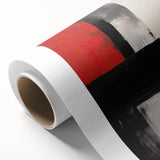 Dining Room Wall Art – Bold Red & Black Abstract Canvas