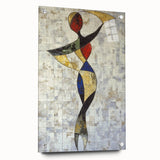 Modern Mosaic Abstract Living Room Wall Art – Large Framed Canvas