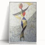 Modern Mosaic Abstract Living Room Wall Art – Large Framed Canvas