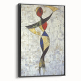 Modern Mosaic Abstract Living Room Wall Art – Large Framed Canvas