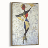 Modern Mosaic Abstract Living Room Wall Art – Large Framed Canvas