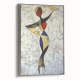 Modern Mosaic Abstract Living Room Wall Art – Large Framed Canvas