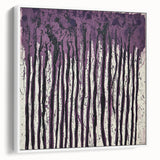 Framed canvas artwork showcasing an abstract floral design with vibrant colors and intricate details, presented from a white side view. Ideal for modern home decor.