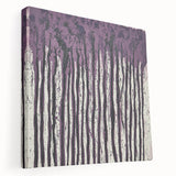 Abstract floral design on stretched canvas, showcasing vibrant colors and intricate patterns. The artwork is displayed from a side view, emphasizing its depth and texture, perfect for modern home decor.