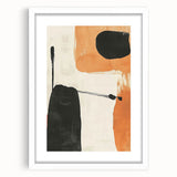 Abstract minimalist wall art framed with a white mat, showcasing soft pastel colors and geometric shapes, perfect for modern home decor. Ideal for enhancing interior spaces with a touch of elegance.