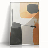 Framed abstract minimalist wall art in white acrylic, showcasing elegant geometric shapes and soft tones, perfect for modern home decor or office settings.