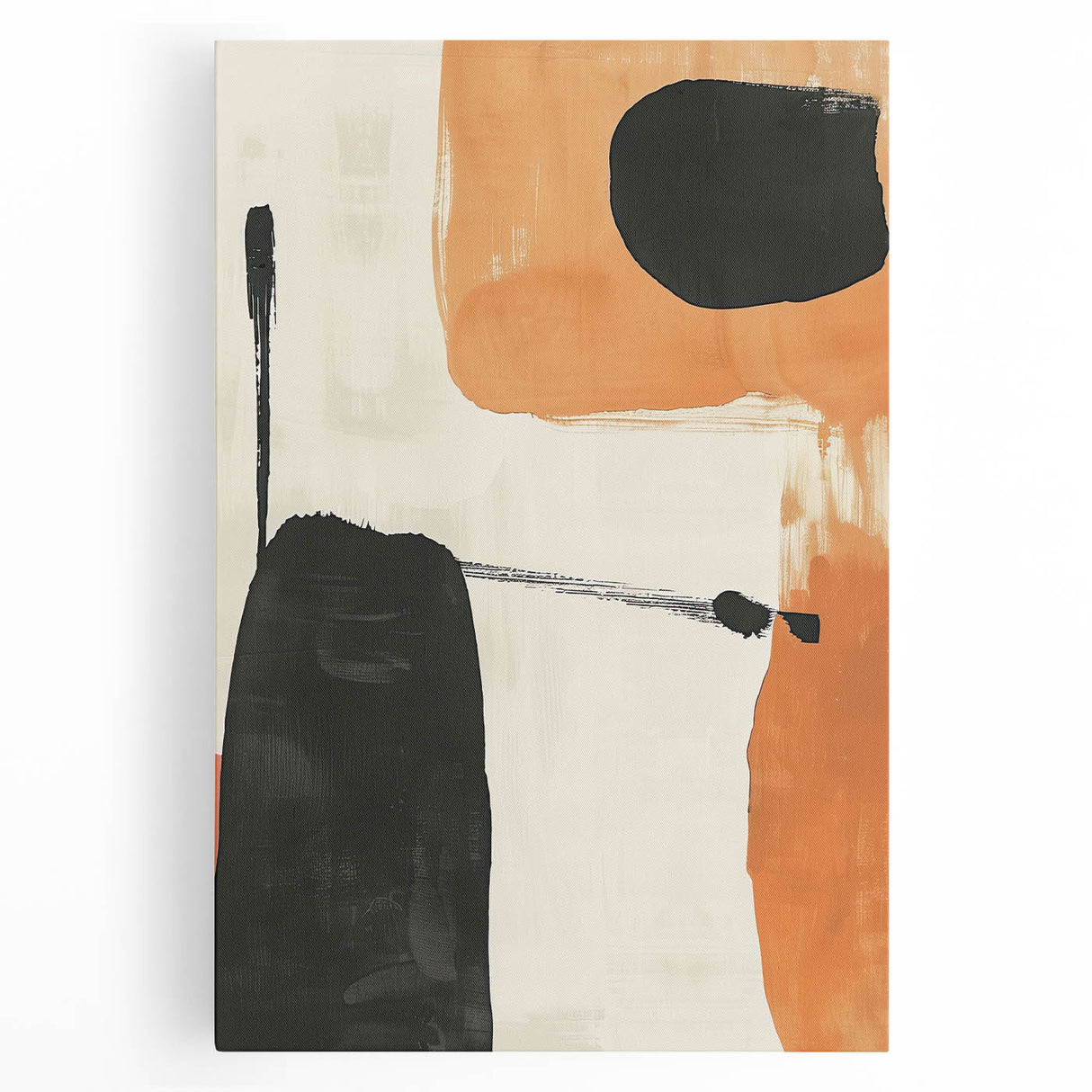 Abstract minimalist wall art on stretched canvas showcasing soft pastel colors and geometric shapes, perfect for contemporary home decor and modern interiors.