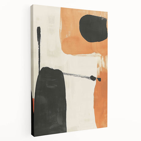 Abstract minimalist wall art featuring soft pastel colors and geometric shapes, displayed in a side view on stretched canvas, ideal for modern home decor.