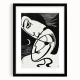 Expressionist Art: The Kiss | Bold Black-and-White Kirchner Print