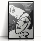Expressionist Art: The Kiss | Bold Black-and-White Kirchner Print