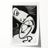 Expressionist Art: The Kiss | Bold Black-and-White Kirchner Print