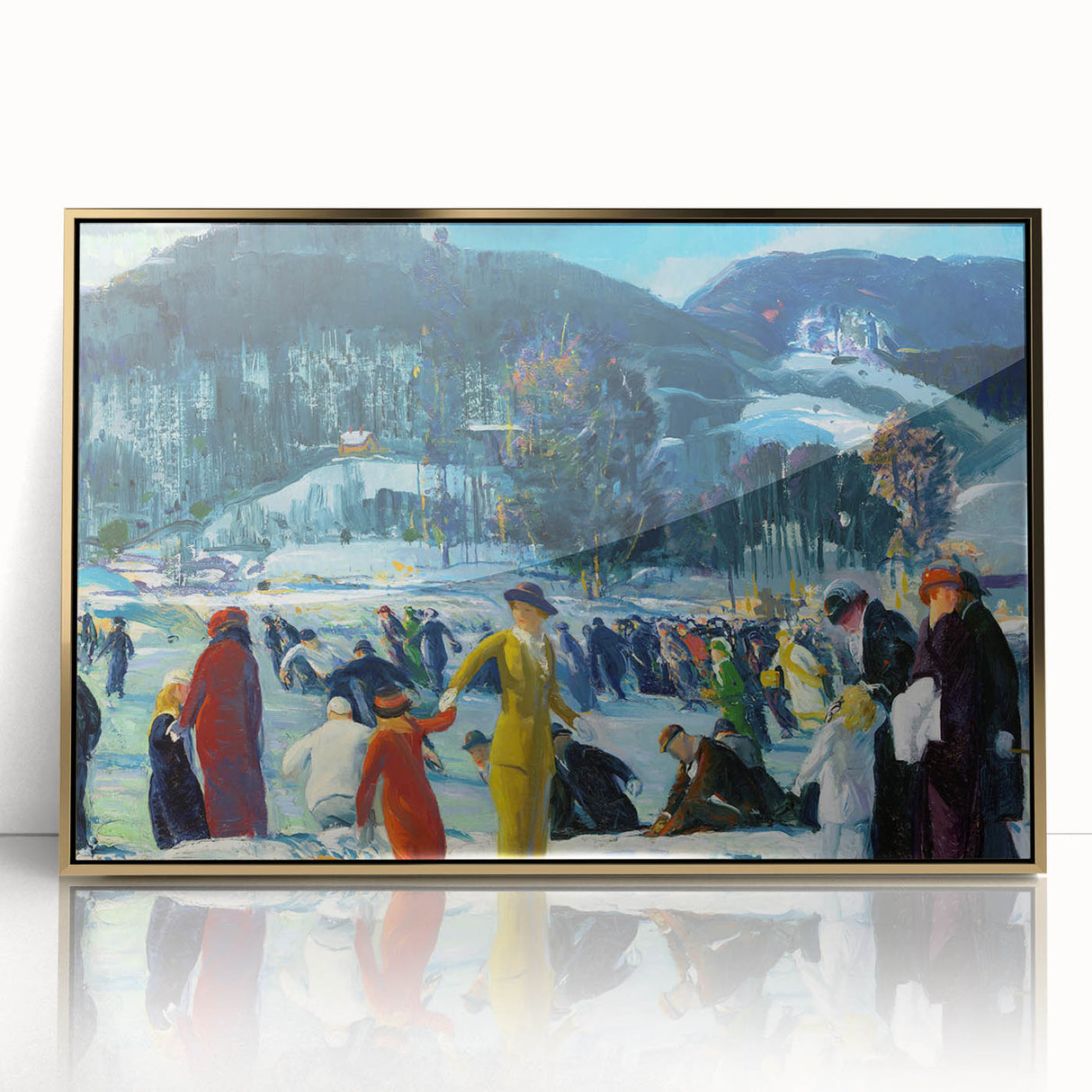 Realism Art Prints: "Love of Winter" by George Bellows - Winter Scene Canvas