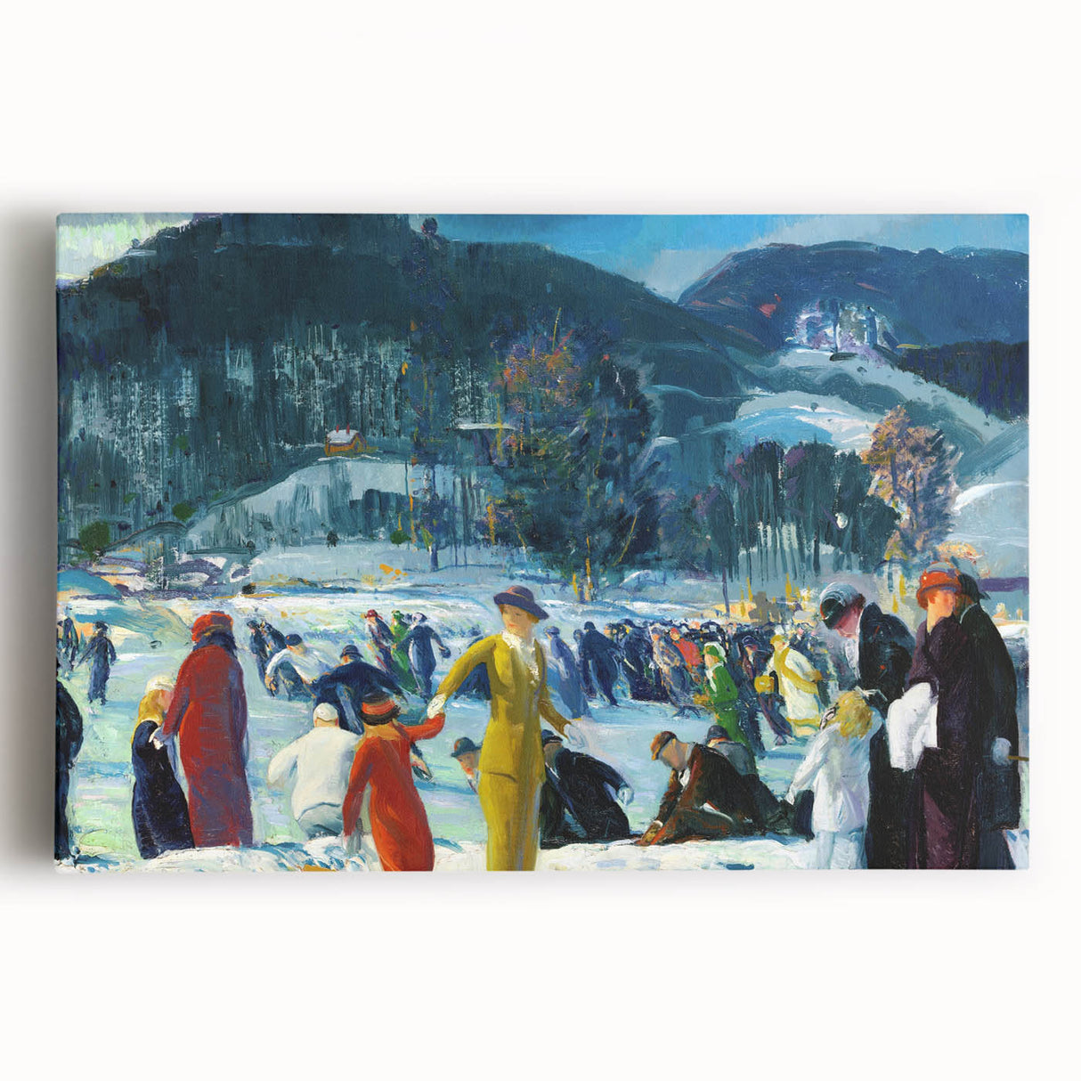 Realism Art Prints: "Love of Winter" by George Bellows - Winter Scene Canvas