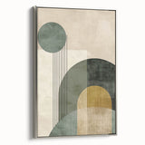 Framed abstract minimalist wall art featuring silver tones, showcasing a sleek side view with a modern aesthetic, perfect for contemporary home decor.