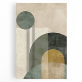Abstract minimalist wall art stretched on canvas, featuring soft pastel colors and geometric shapes, perfect for modern home decor. Ideal for living room or office.