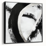 Minimalist Abstract Wall Art – Bold Black and White Canvas Print