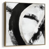 Minimalist Abstract Wall Art – Bold Black and White Canvas Print