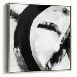 Minimalist Abstract Wall Art – Bold Black and White Canvas Print