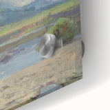 Modern Landscape Art – Tranquil Summer Scenery with Soft Greens and Blues