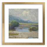 Modern Landscape Art – Tranquil Summer Scenery with Soft Greens and Blues