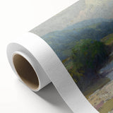 Modern Landscape Art – Tranquil Summer Scenery with Soft Greens and Blues