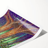 Abstract floral design canvas print featuring vibrant colors and intricate patterns, elegantly rolled for easy display, ideal for home decor and art enthusiasts.