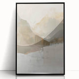 Framed abstract minimalist wall art in black acrylic, showcasing geometric shapes and smooth lines, perfect for modern interior decor.