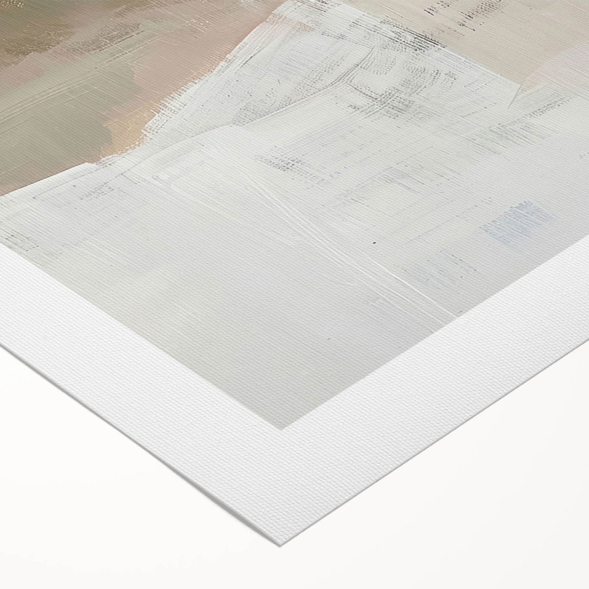 Abstract minimalist wall art on rolled canvas showcasing soft pastel colors and geometric shapes, ideal for modern home decor, packaged securely in a protective tube.