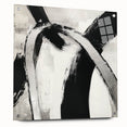 Large Abstract Wall Art – Modern Black and White Minimalist Canvas