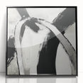 Large Abstract Wall Art – Modern Black and White Minimalist Canvas