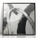 Large Abstract Wall Art – Modern Black and White Minimalist Canvas